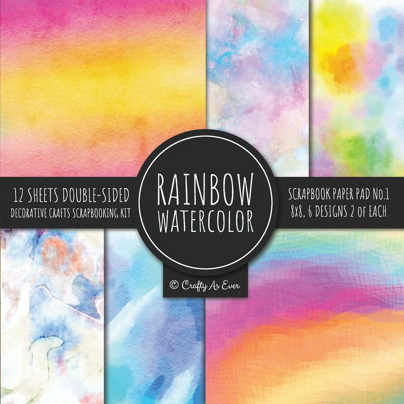 Rainbow watercolor scrapbook paper pad vol decorative crafts scrapbooking kit collection for card making origami stationary decoupage diy handmade art projects paperback
