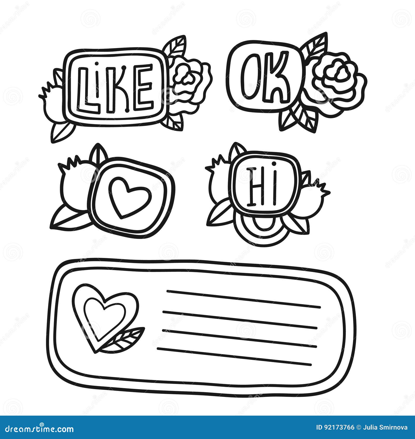 Printable cute scrapbook sticker stock illustration