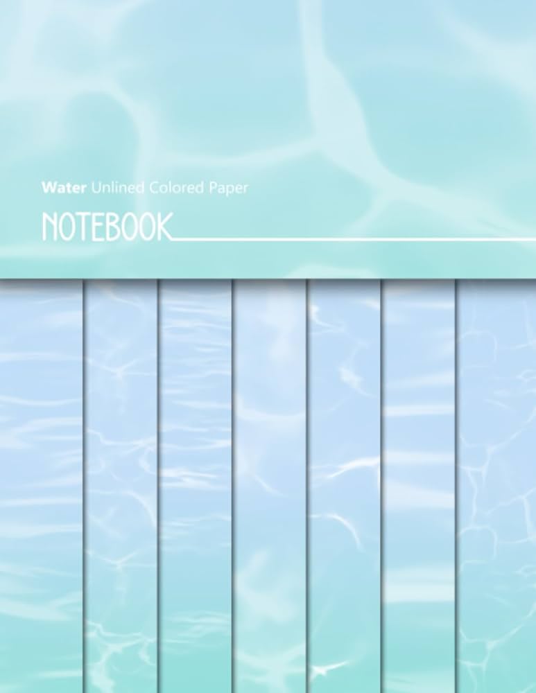 Water unlined lored paper notebook blue blank journal with derative lor pages for journaling writing papercrafts scrapbooking pink nebula books