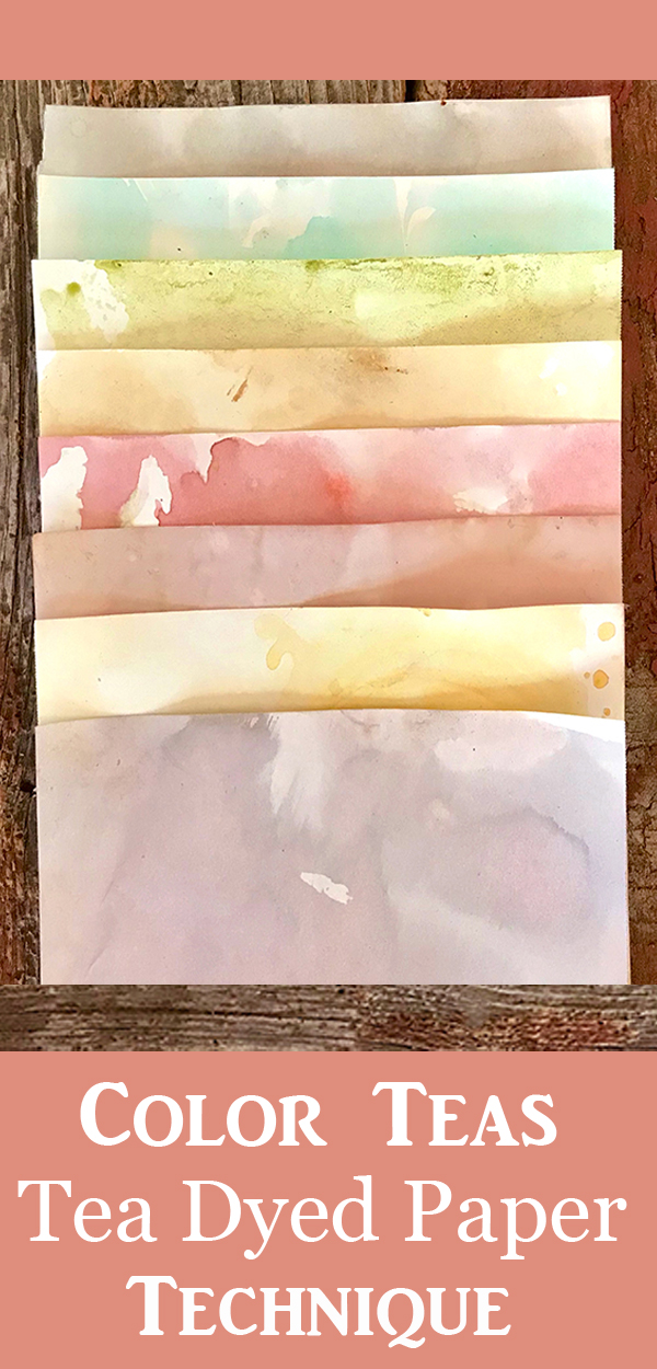 Diy tea stained paper with colored teas