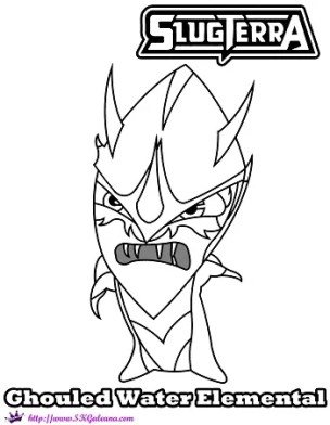 Slugterra ghoul water elemental printable coloring page â