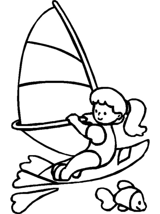 Water sports coloring pages
