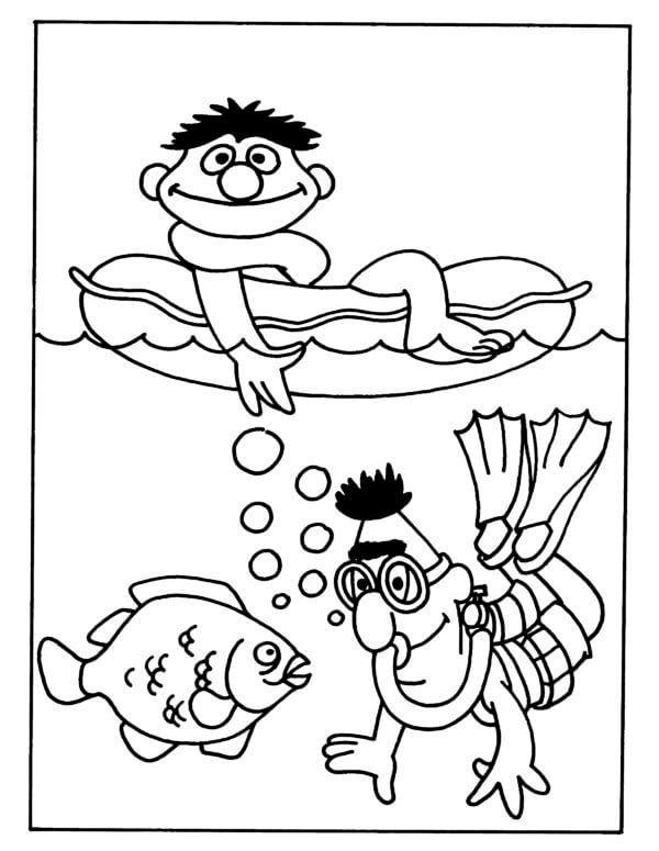 Water entertainment coloring page