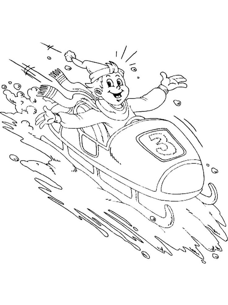 Bobsled coloring pages