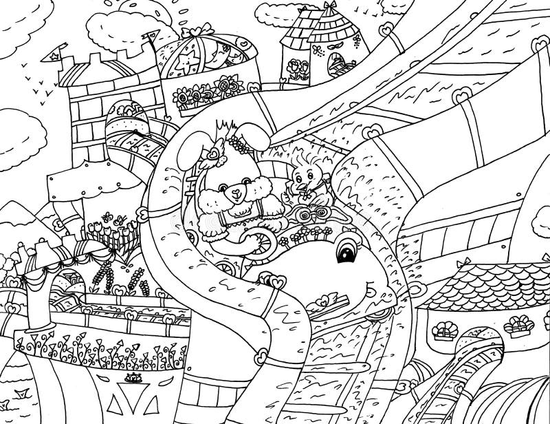 Theme park coloring page stock illustrations â theme park coloring page stock illustrations vectors clipart
