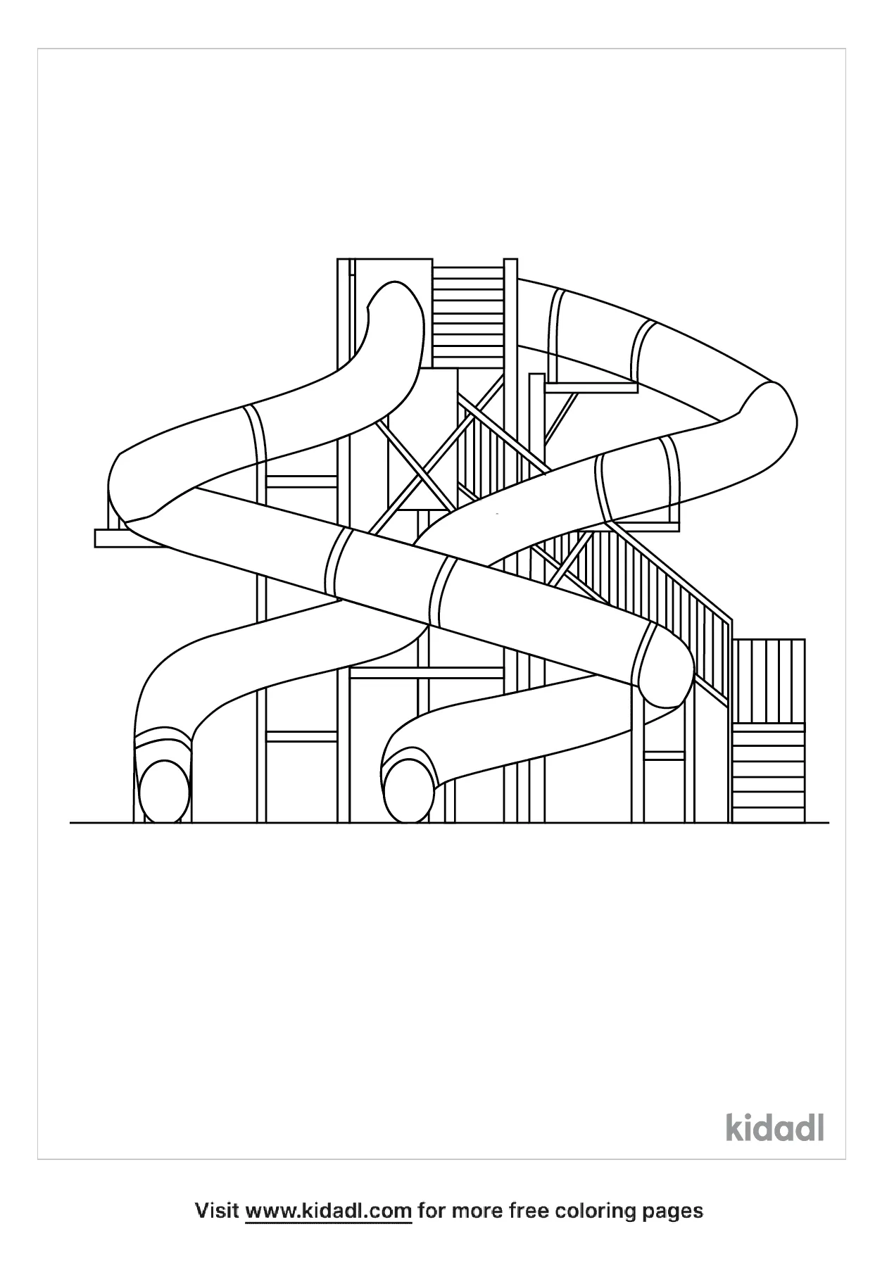 Free big loop water slide coloring page coloring page printables