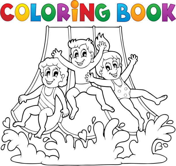 Water slide drawing stock illustrations royalty