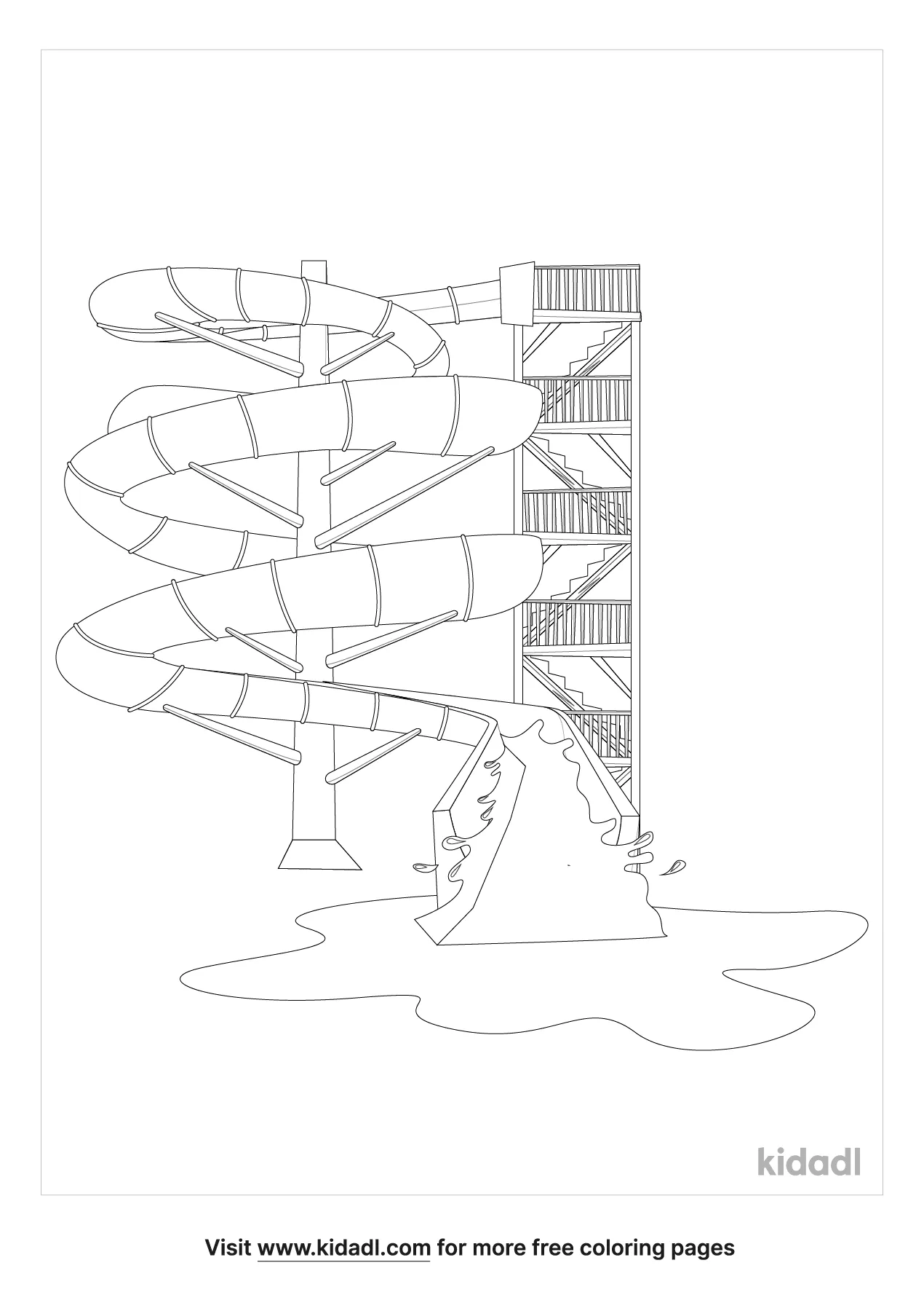 Free water slide coloring page coloring page printables