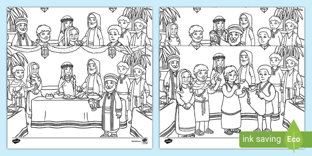 Jesus turns water into wine colouring pages teacher