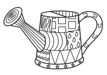 Watering can spring zentangle no prep coloring page by pooley productions