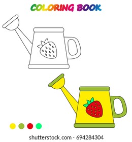 Watering can coloring book coloring page stock vector royalty free