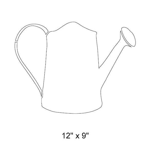 Watering can stencil painting girls or baby room mural