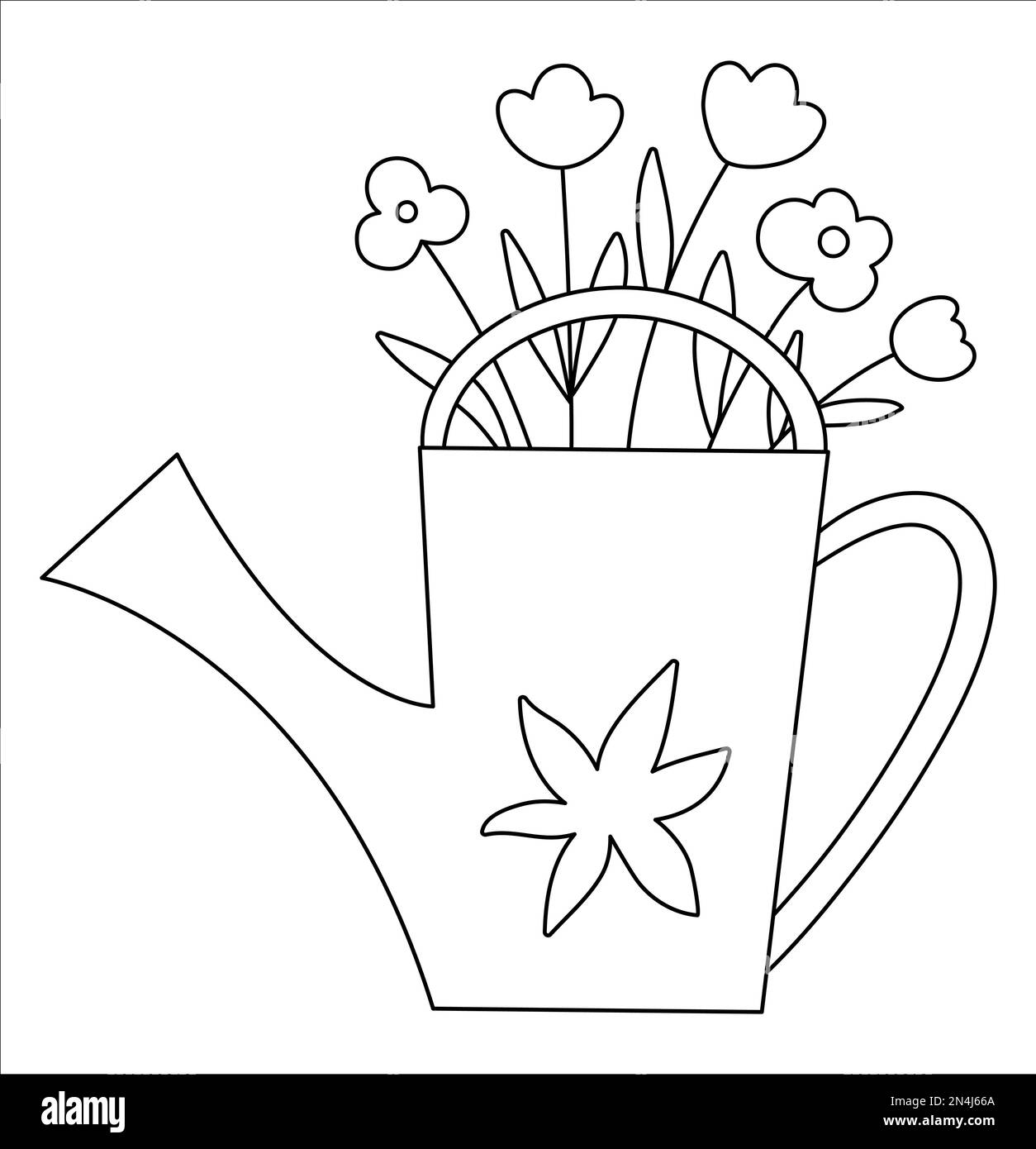 Watering can for flowers black and white stock photos images
