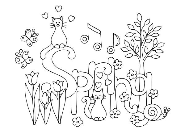 Coloring book watering can stock illustrations royalty