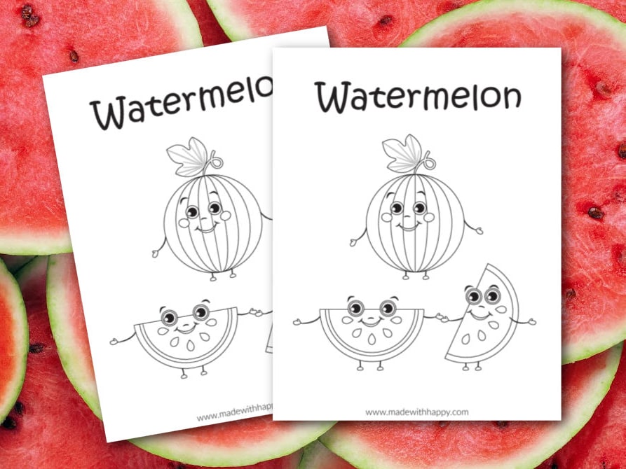 Free printable free printable watermelon coloring page