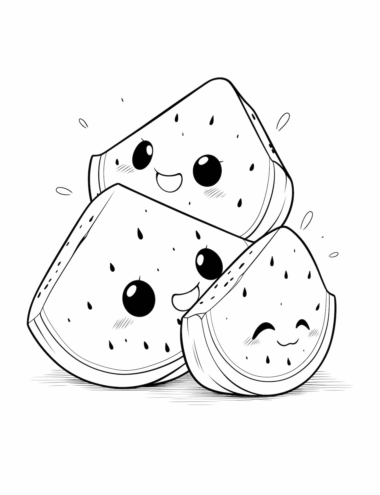 Incredible watermelon coloring pages
