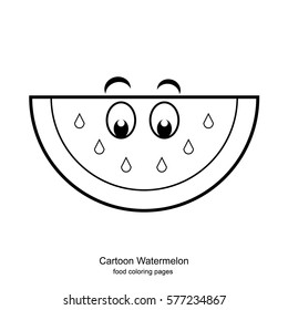 Cartoon watermelon coloring pages vector stock vector royalty free