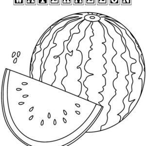Watermelon coloring page printable for free download