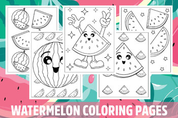 Watermelon coloring pages for kids girls boys teens birthday school activity