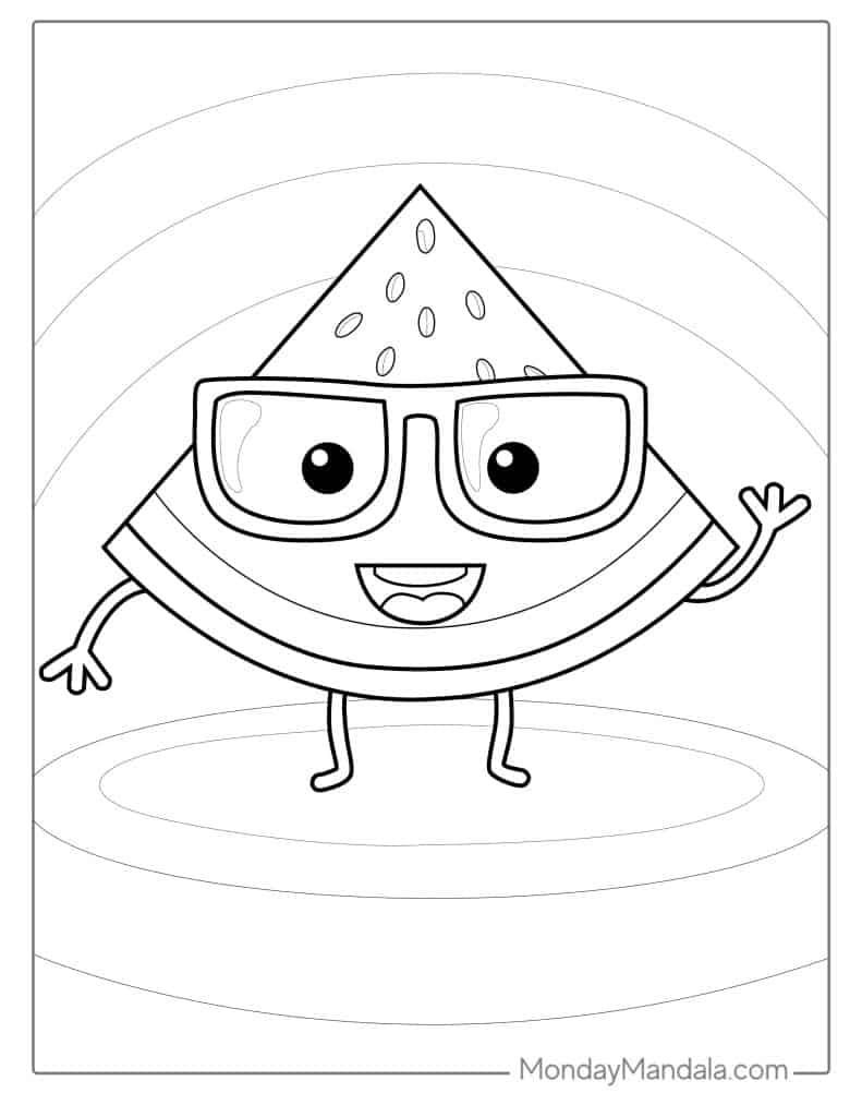 Watermelon coloring pages free pdf printables