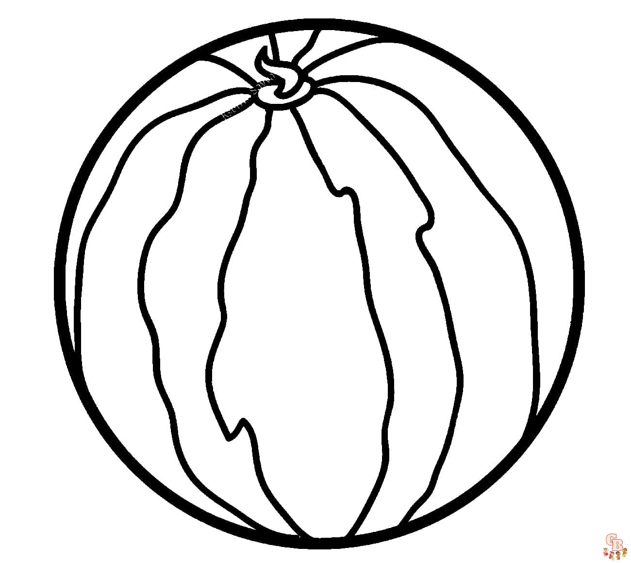Watermelon coloring pages printable