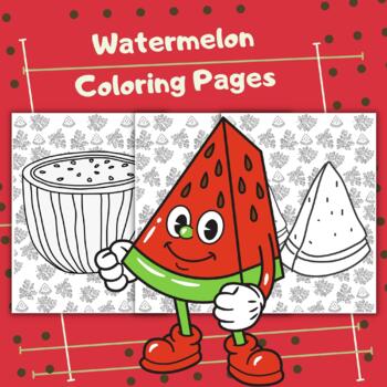 Printable watermelon fruit coloring pages sheets made by teachers