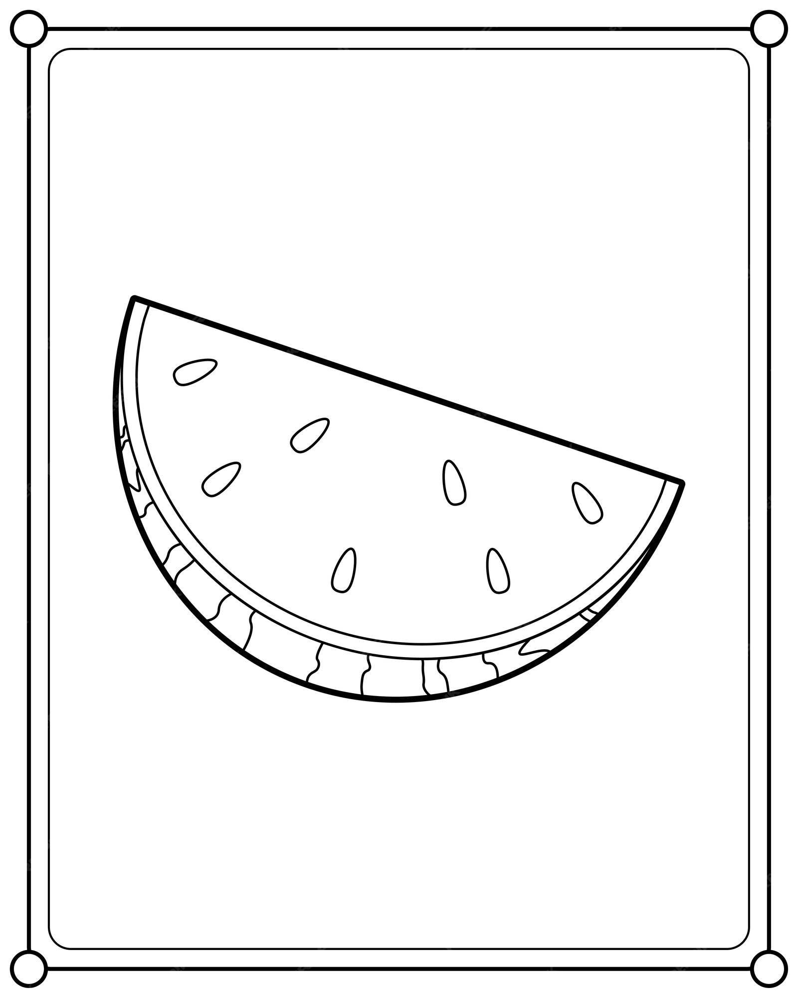 Premium vector fresh watermelon suitable for childrens coloring page vector illustration