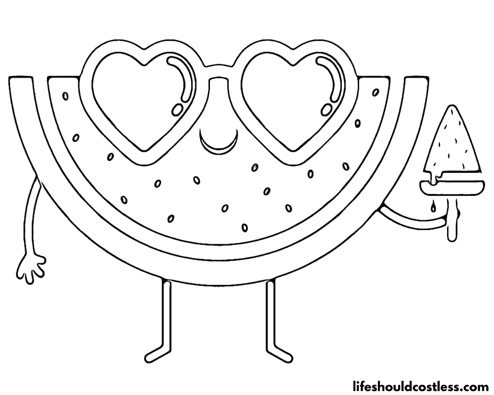 Watermelon coloring pages free printable pdf templates
