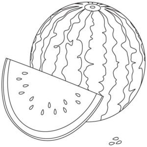 Watermelon coloring page printable for free download