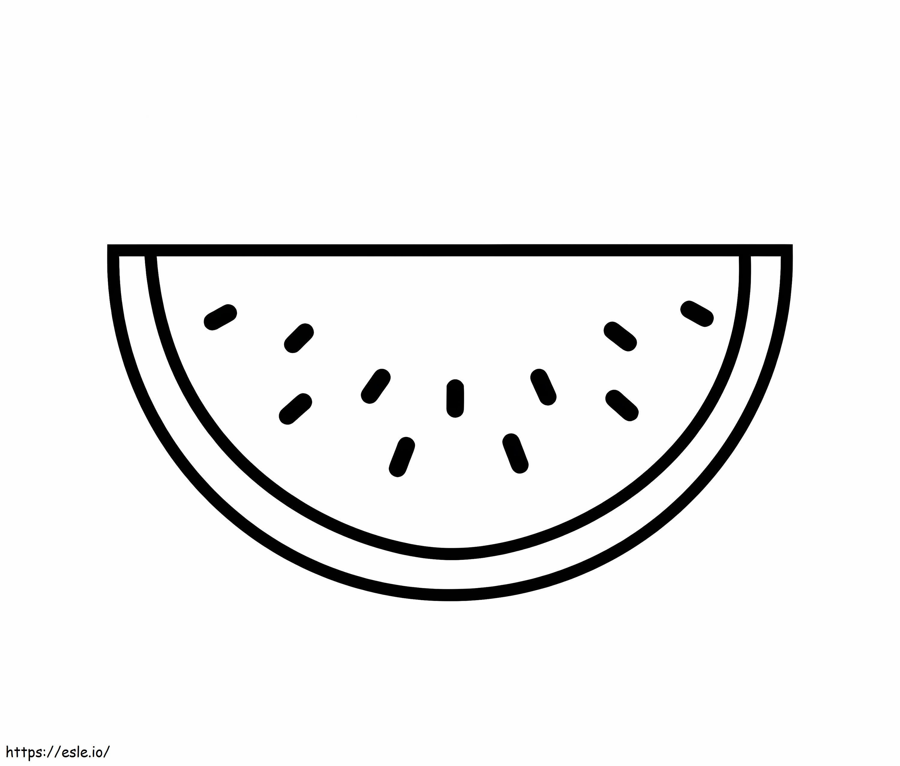 Basic watermelon slices coloring page