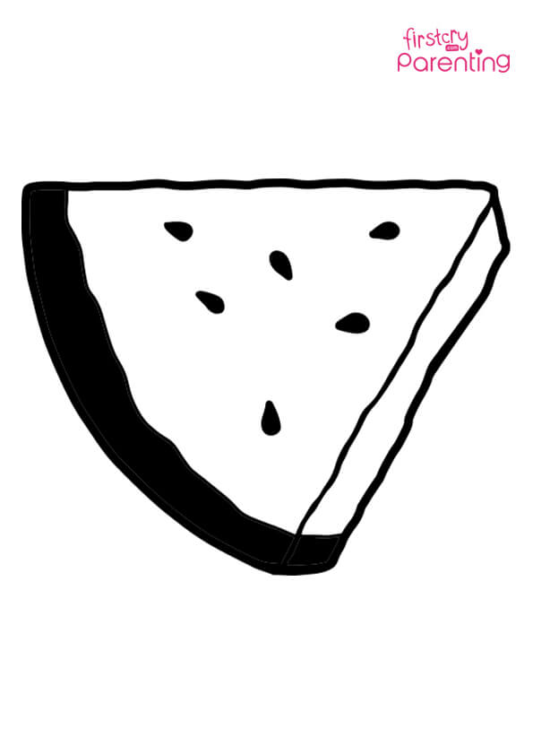 Watermelon slice coloring page for kids