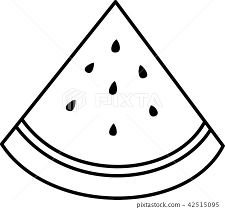 Watermelon black and white line drawing
