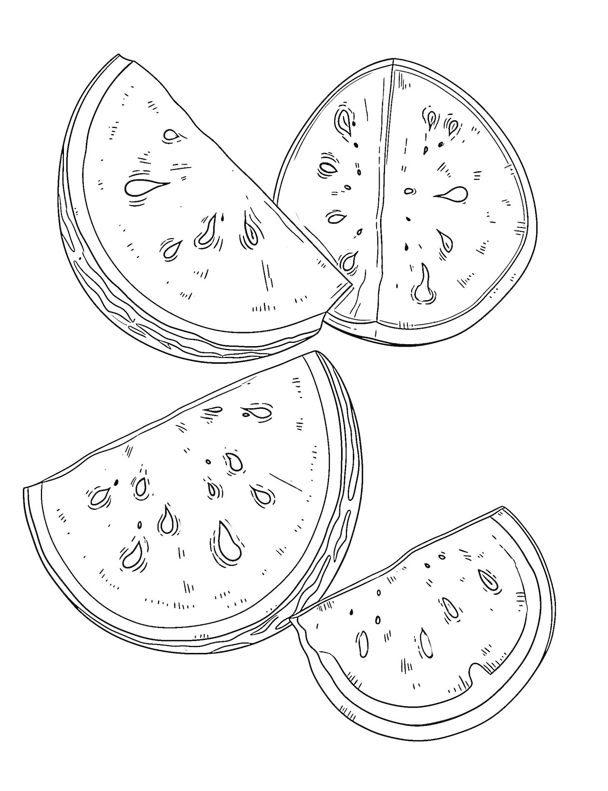 Incredible watermelon coloring pages