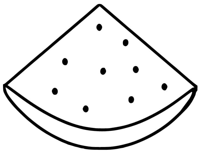 Simple watermelon slice coloring page