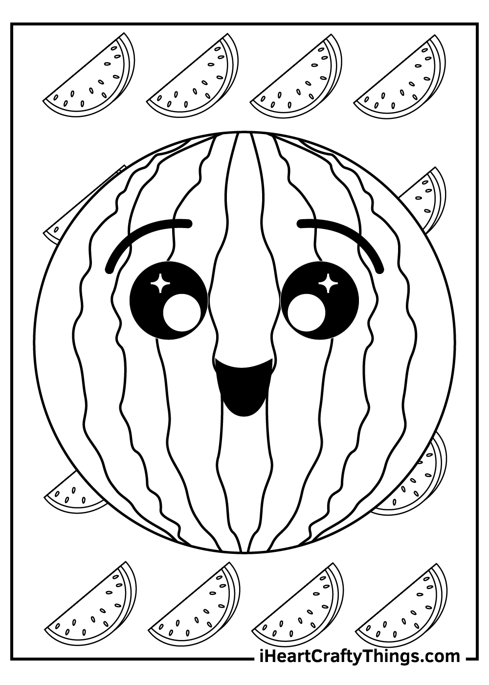 Watermelon coloring pages free printables