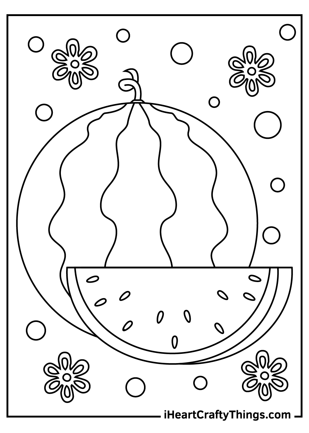 Watermelon coloring pages free printables
