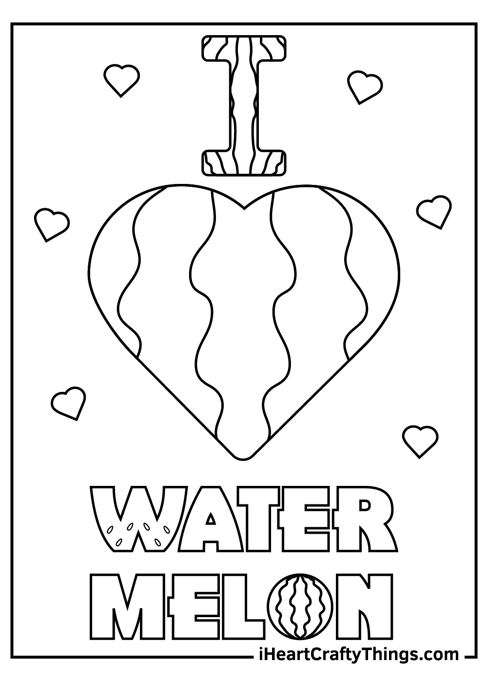 Watermelon coloring pages free printables