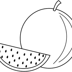 Watermelon coloring page printable for free download