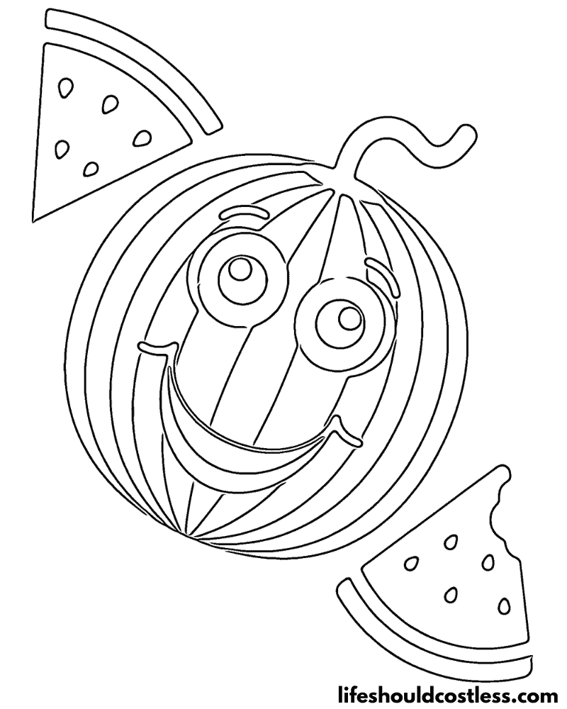 Watermelon coloring pages free printable pdf templates