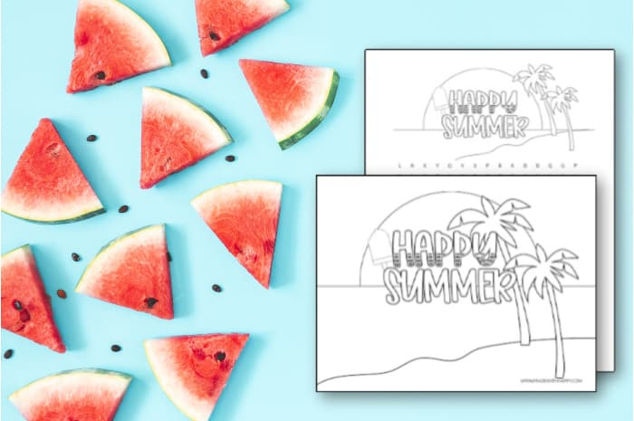 Free happy summer printable coloring pages for kids of all ages