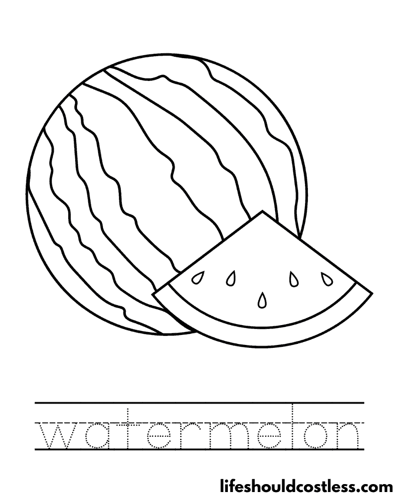 Watermelon coloring pages free printable pdf templates