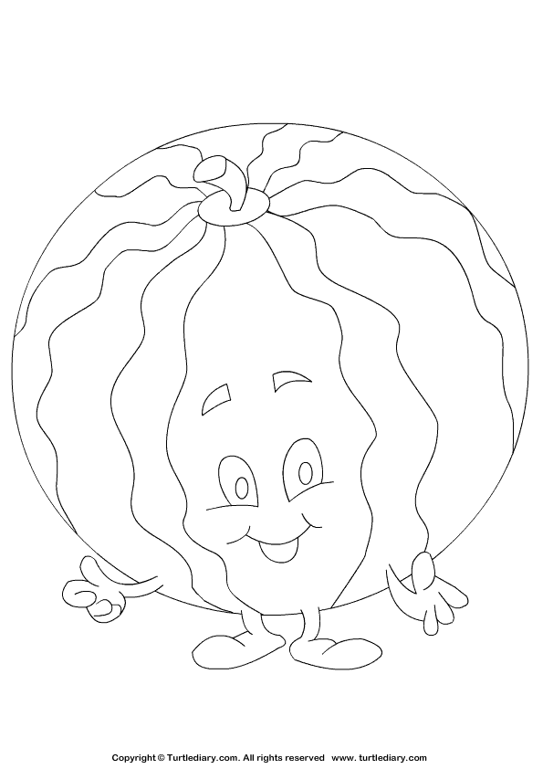 Watermelon coloring sheet turtle diary