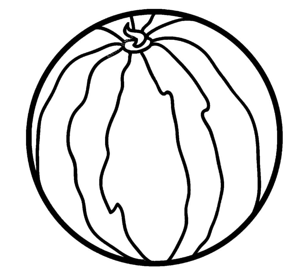 Round watermelon coloring page