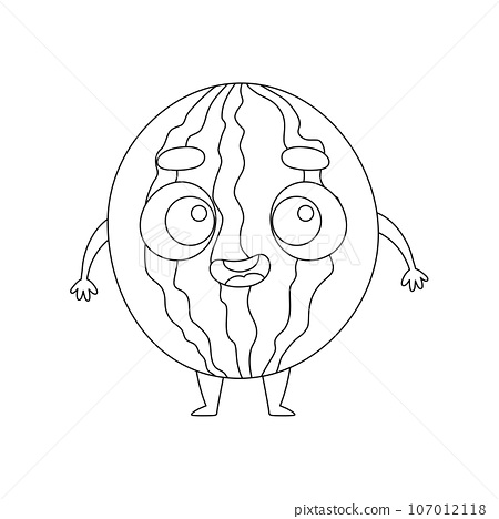 Coloring page funny watermelon coloring book