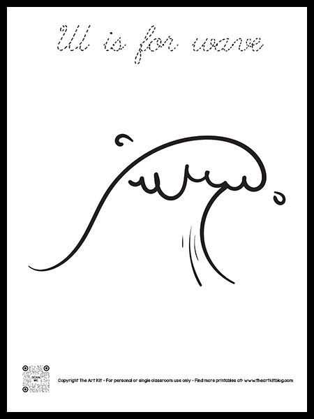 Letter w is for wave coloring pages â cursive font â the art kit