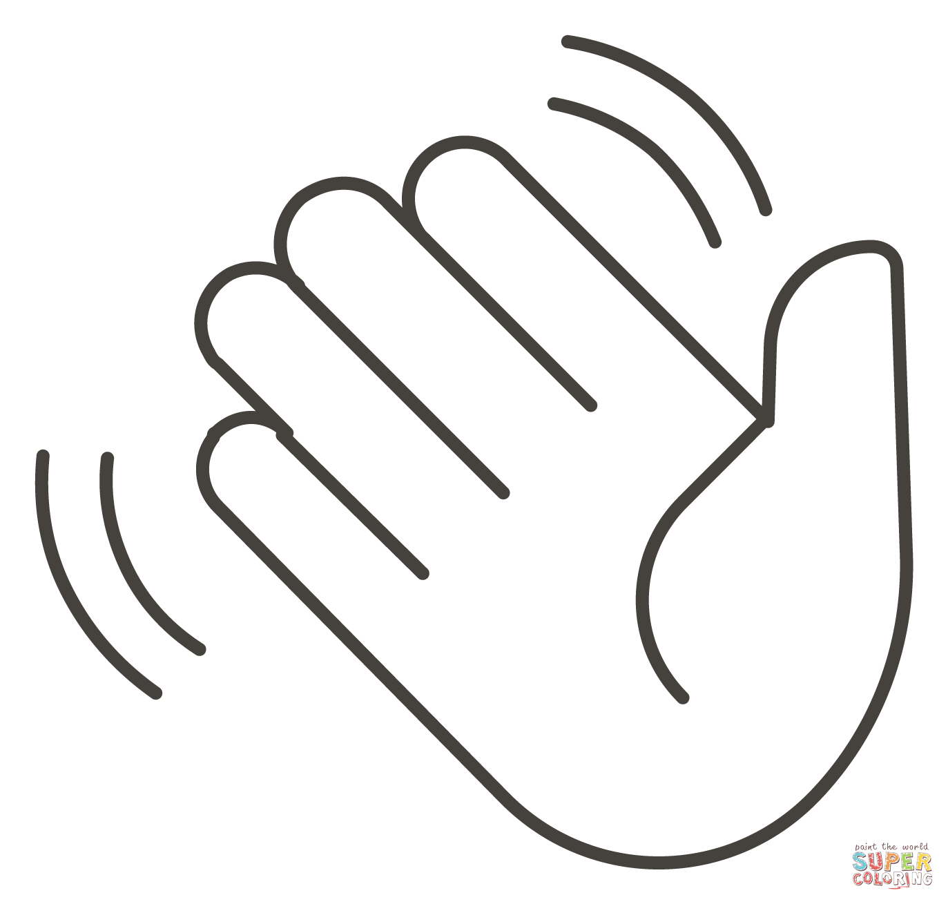 Waving hand coloring page free printable coloring pages
