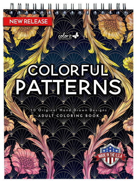 Colorful patterns coloring book for adults