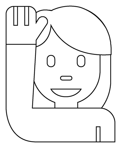 Woman raising hand emoji coloring page free printable coloring pages