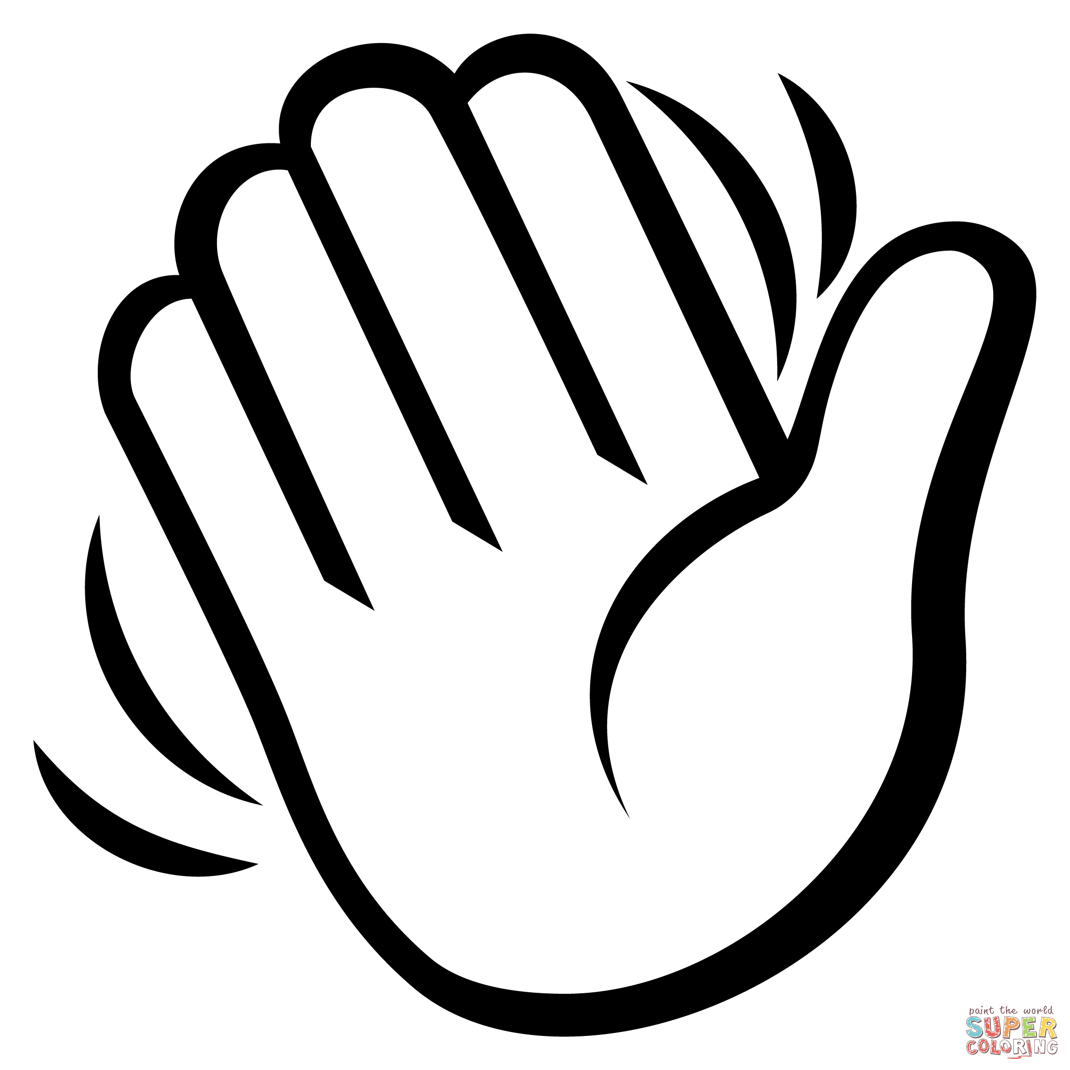 Waving hand emoji coloring page free printable coloring pages