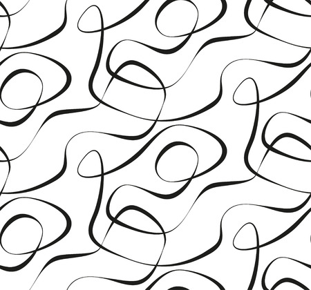 Abstract vector seamless floral background of doodle hand drawn lines monochrome wave pattern coloring book page black white wallpaper royalty free svg cliparts vectors and stock illustration image